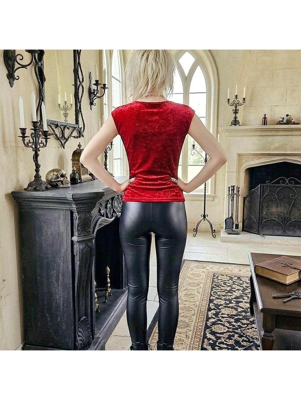 🥀 Gothic Velvet Ruched Top 🥀 - Picture 3 of 3